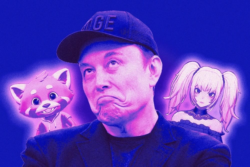 В ИИ-помощнике Илона Маска Grok запустили «компаньонов». Они предлагают пользователю грабить банки и удовлетворять сексуальные желания