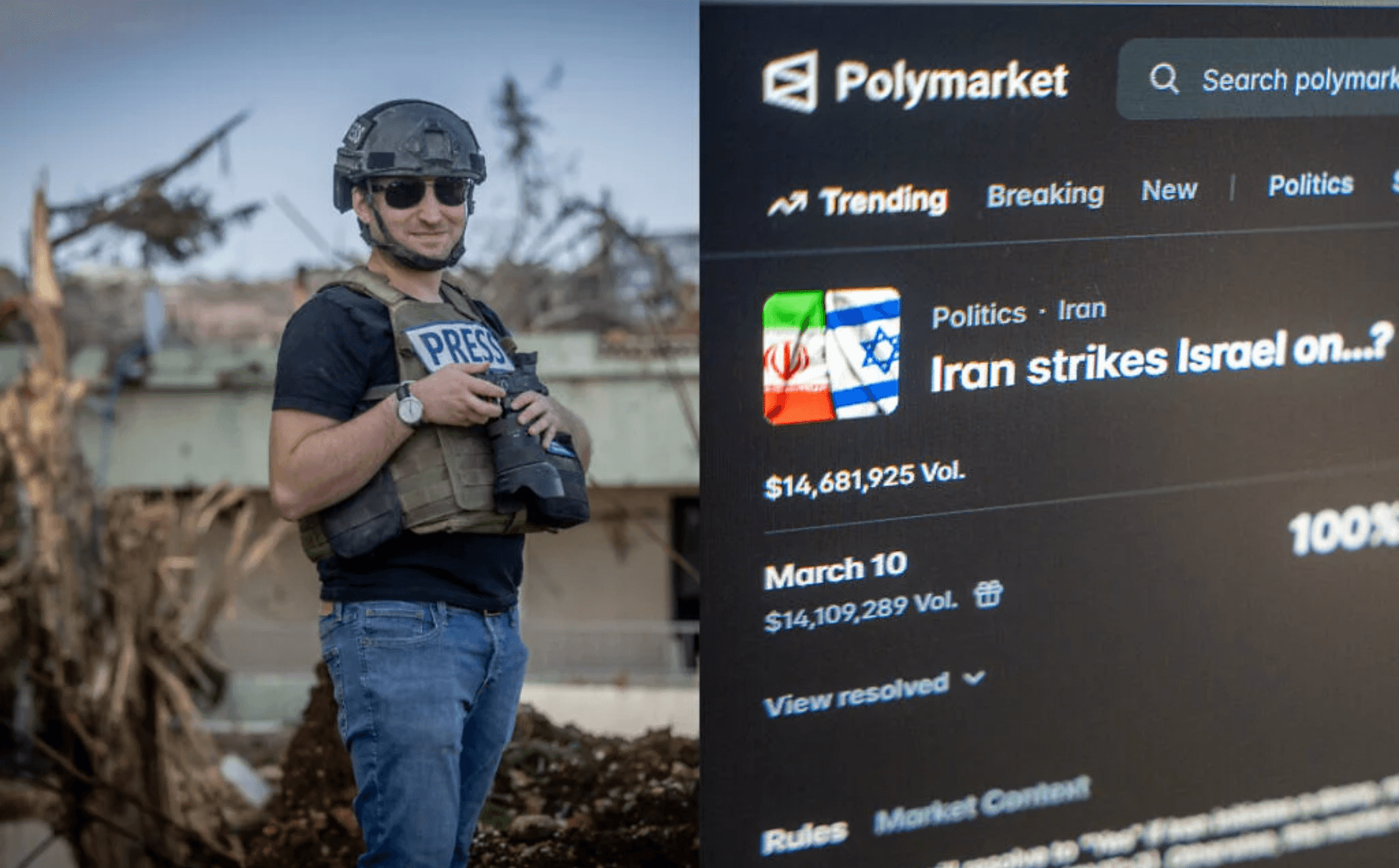 Израильский журналист заявил об угрозах убийством от участников Polymarket. От него требовали изменить новость о падении иранской ракеты