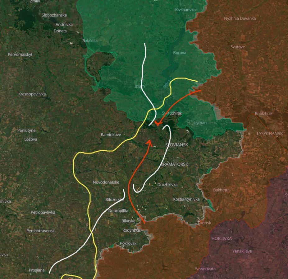 Замысел наступательной операции ВС РФ на Донбассе по версии исследователя под ником Playfra