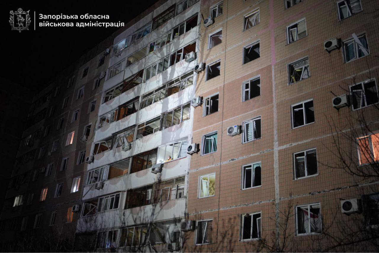 Последствия российского удара по Запорожью 29 января 2026 года 