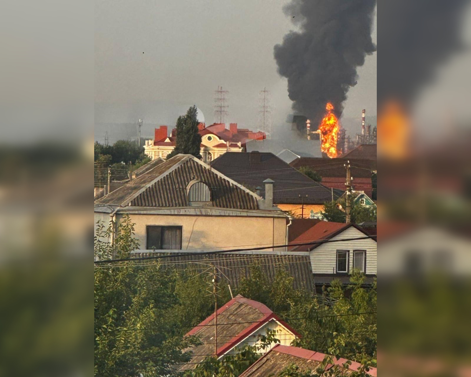 Пожар на Афипском НПЗ. Фото: Astra